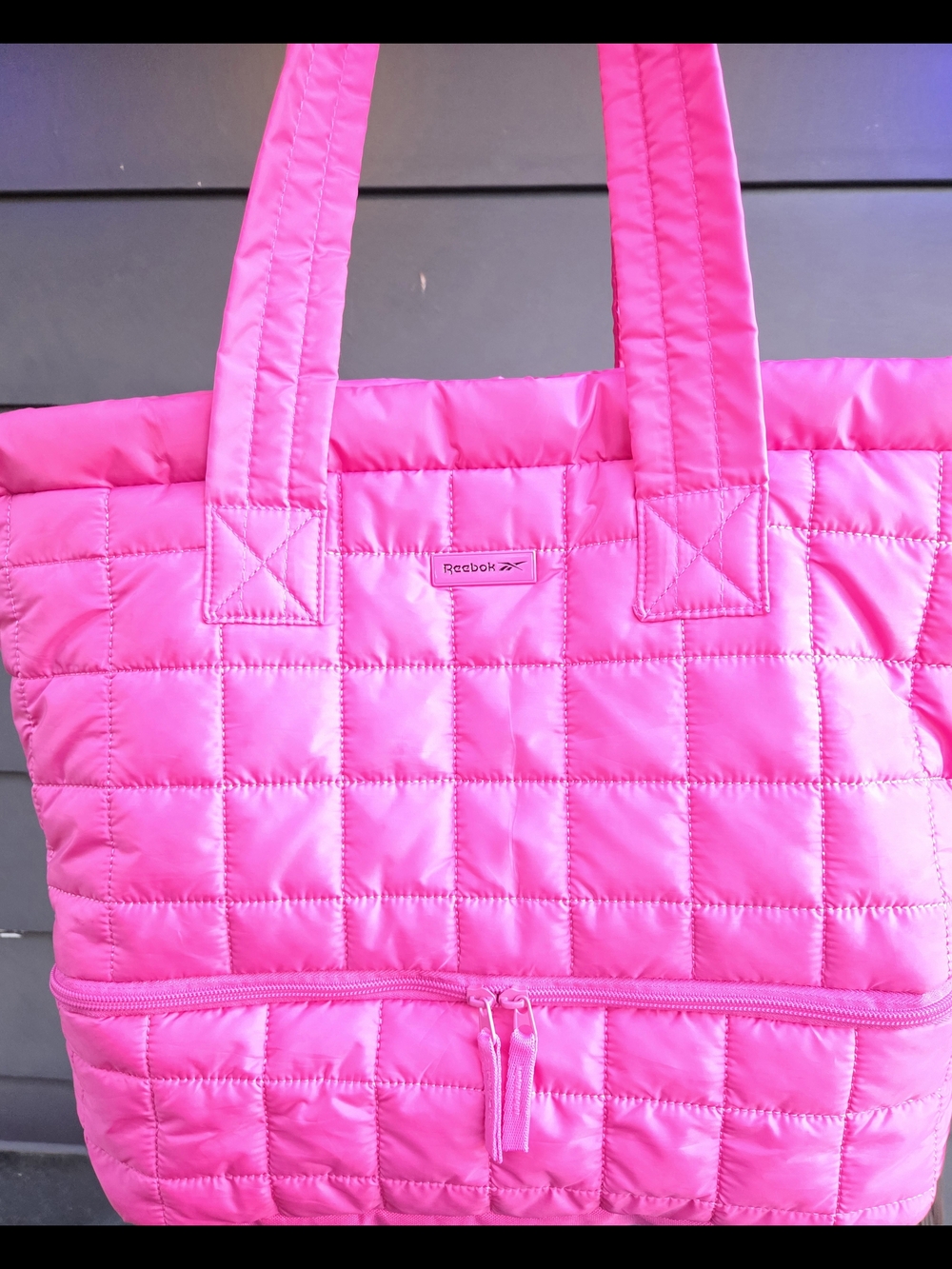 Reebok Pink Quilted Tote Bag